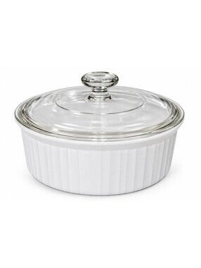 Vintage Corning Ware French White F-1-B 2.5 Qt Casserole G-1-C Pyrex Lid